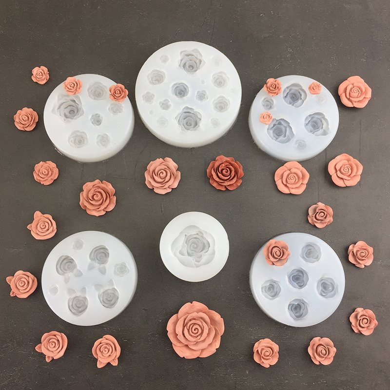 Soap Making Name - 3D gül çiçek şekli yaprak silikon