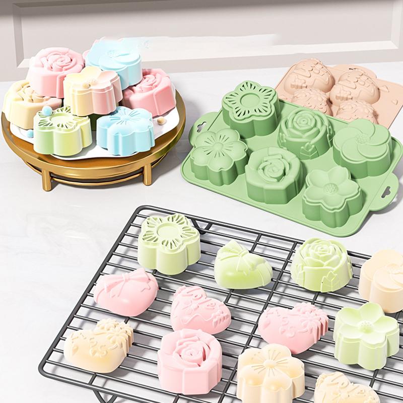 Soap Making Homemade - SU Çiçek Silikon Kalıp, 6 Farklı