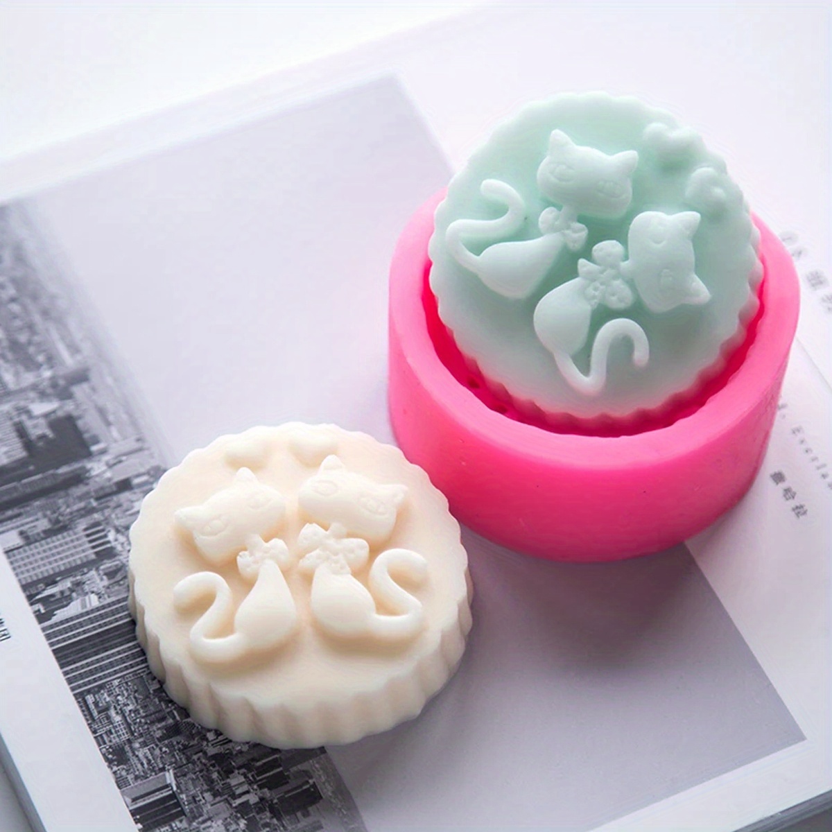 Soap Making Lye - 1 Parça Silikon Kedi Sabun Kalıbı