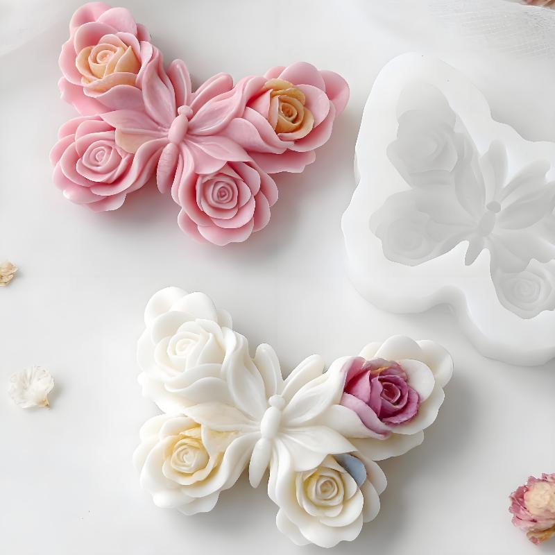 Soap Making Name - DIY Gül Kelebek Formu silikon kalıp